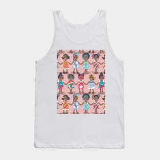 One dress for one smile // pattern // pink background Tank Top